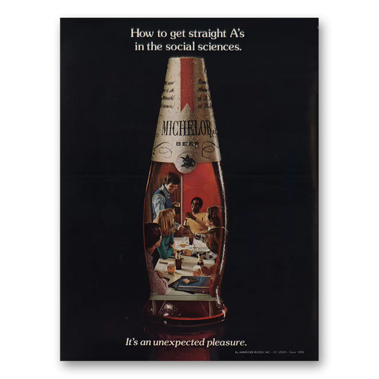 1974 Michelob Beer Get Straight As In Social Sciences Vintage Magazine Print Ad