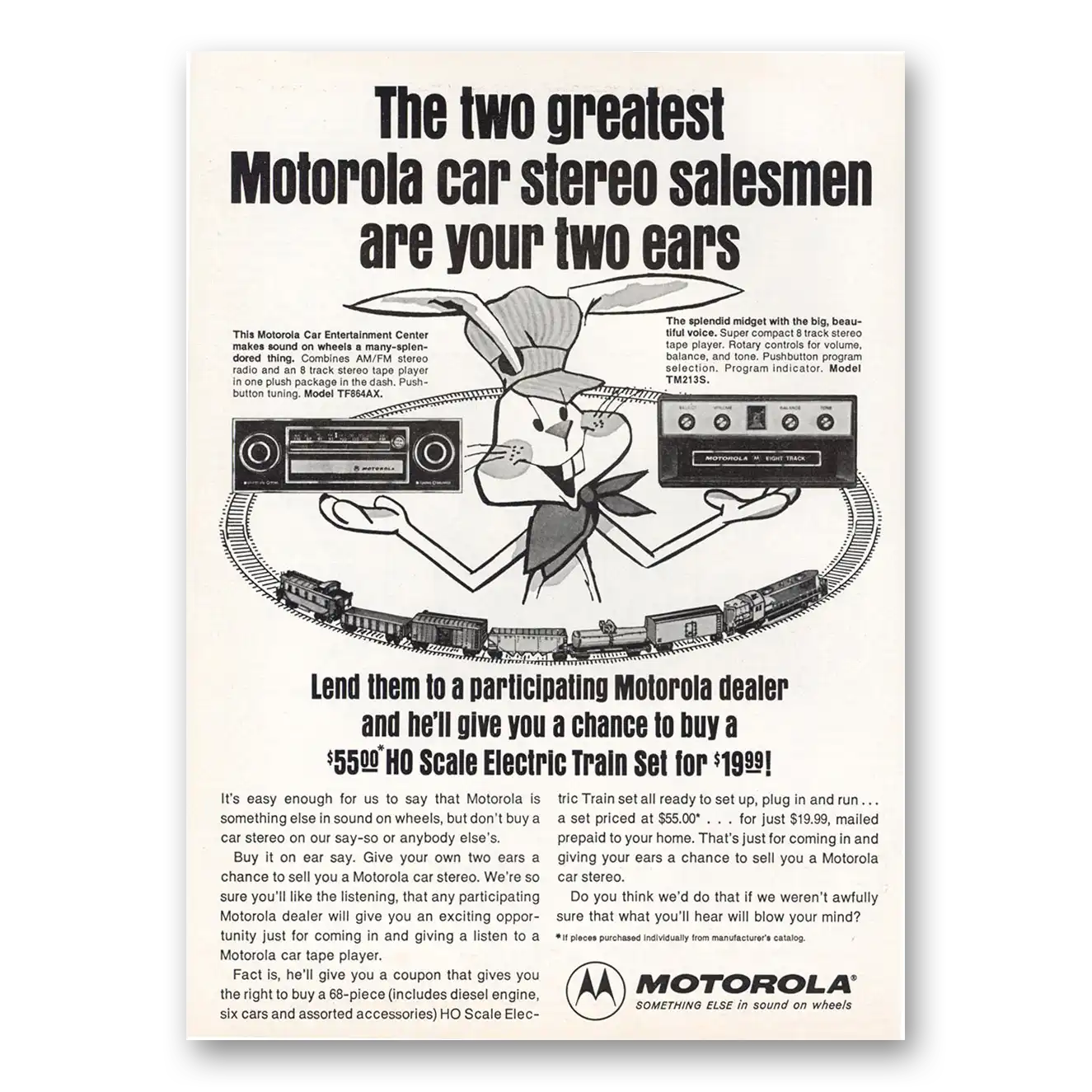 1974 Motorola Car Radio Two Greatest Car Stereo Salesmen Your Two Ears Vintage Magazine Print Ad