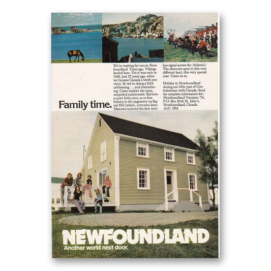 1974 Newfoundland Canada Family Time Vintage Magazine Print Ad