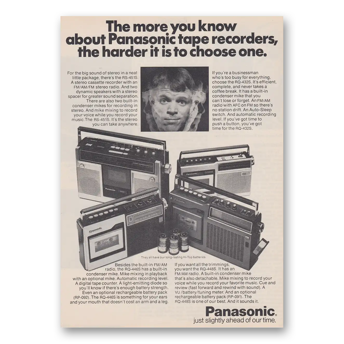 1974 Panasonic Tape Recorder More You Know Vintage Magazine Print Ad