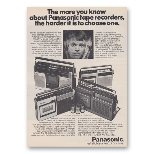 1974 Panasonic Tape Recorder More You Know Vintage Magazine Print Ad