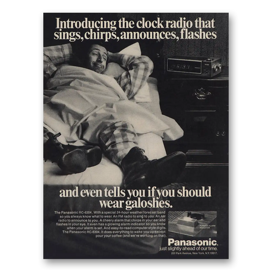 1974 Panasonic Clock Radio Sings Chirps Flashes Vintage Magazine Print Ad