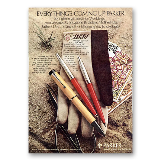 1974 Parker Pens Everythings Coming Up Parker Vintage Magazine Print Ad