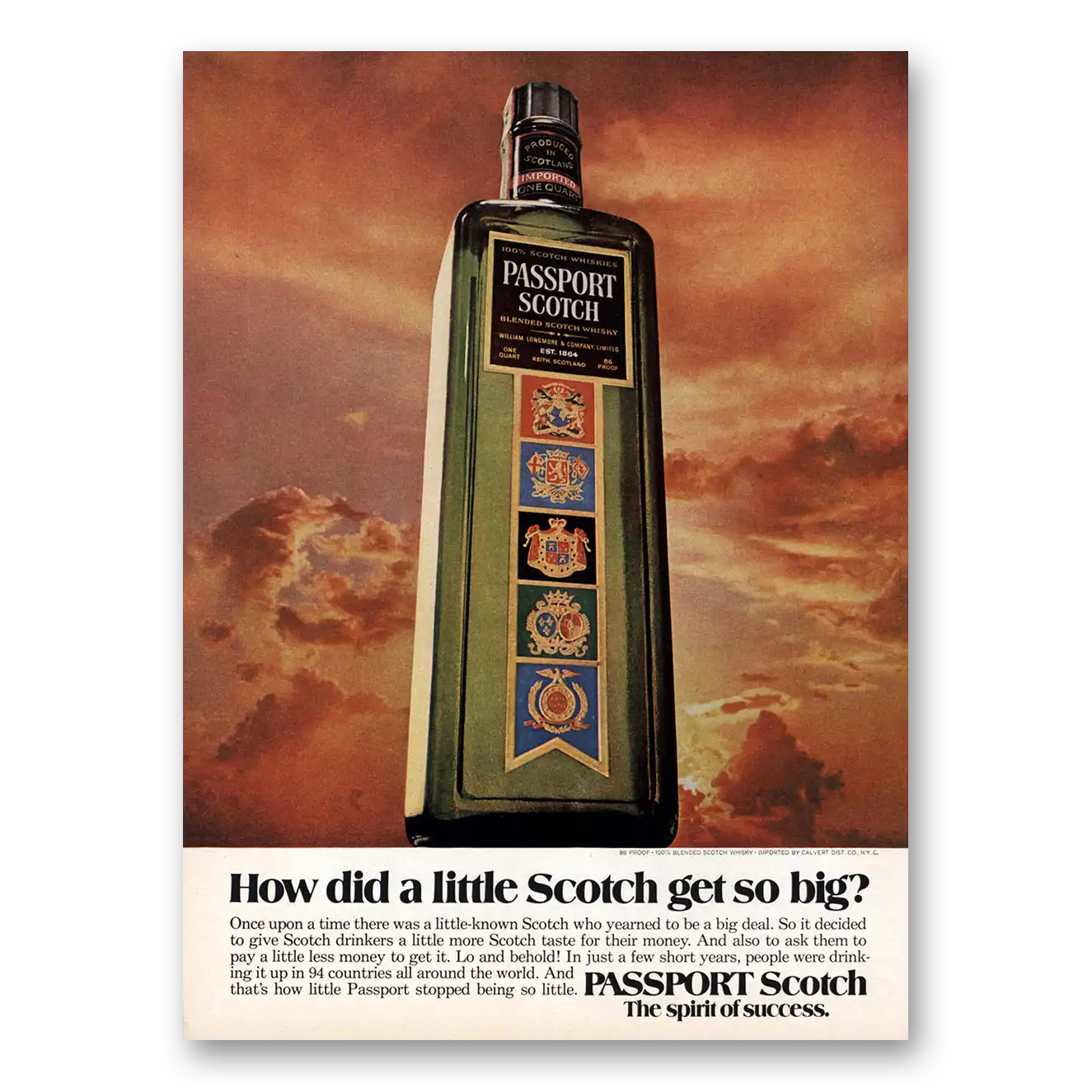 1974 Passport Scotch How Did a Little Scotch Get So Big Vintage Magazine Print Ad