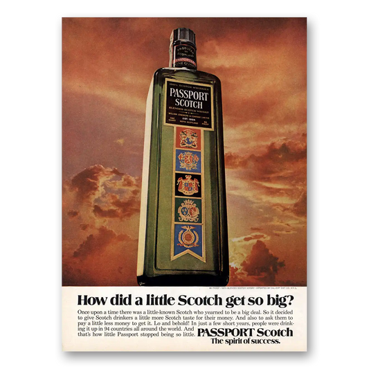 1974 Passport Scotch How Did a Little Scotch Get So Big Vintage Magazine Print Ad