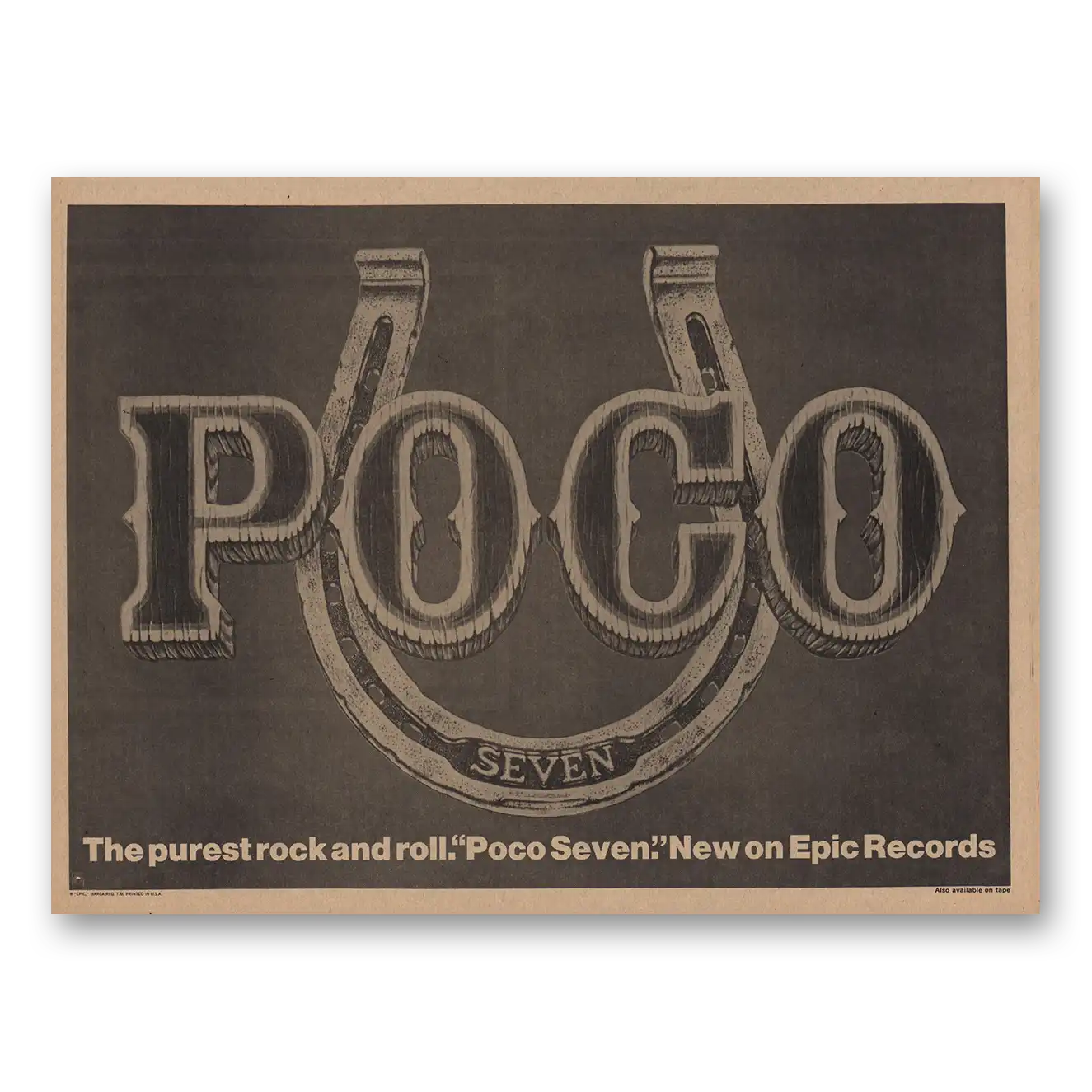 1974 Poco Promo Purest Rock and Roll Seven Vintage Magazine Print Ad