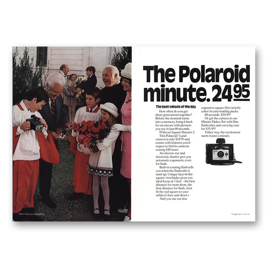 1974 Polaroid Square Shooter Best Minute of the Day Vintage Magazine Print Ad