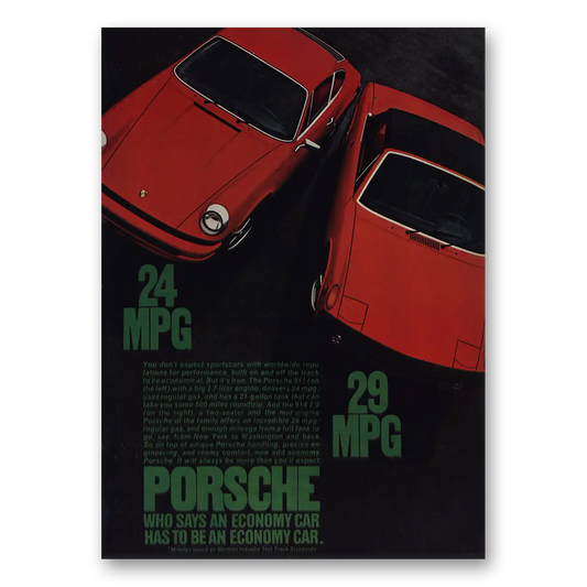 1974 Porsche Sportscars Worldwide Reputations Vintage Magazine Print Ad