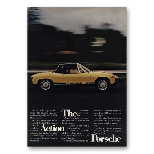 1973 Porsche 914 Action Porsche Vintage Magazine Print Ad