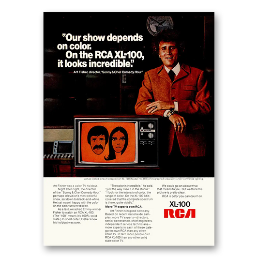 1974 RCA Television Art Fisher Director Sonny and Cher Vintage Magazine Print Ad