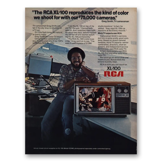 1974 RCA Television Greg Smith TV Cameraman Vintage Magazine Print Ad