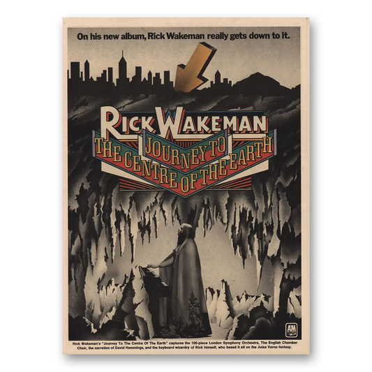 1974 Rick Wakeman Promo Journey to Centre of the Earth Vintage Magazine Print Ad