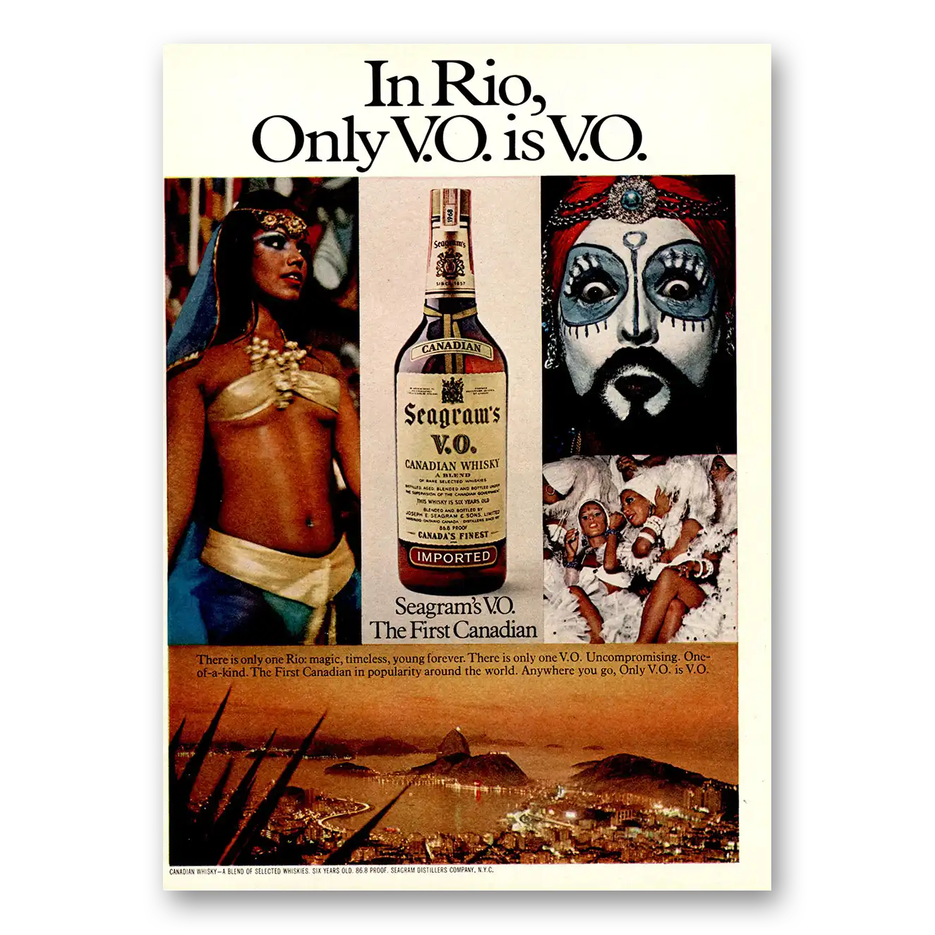 1974 Seagrams VO Whisky Rio Only VO Is VO Vintage Magazine Print Ad