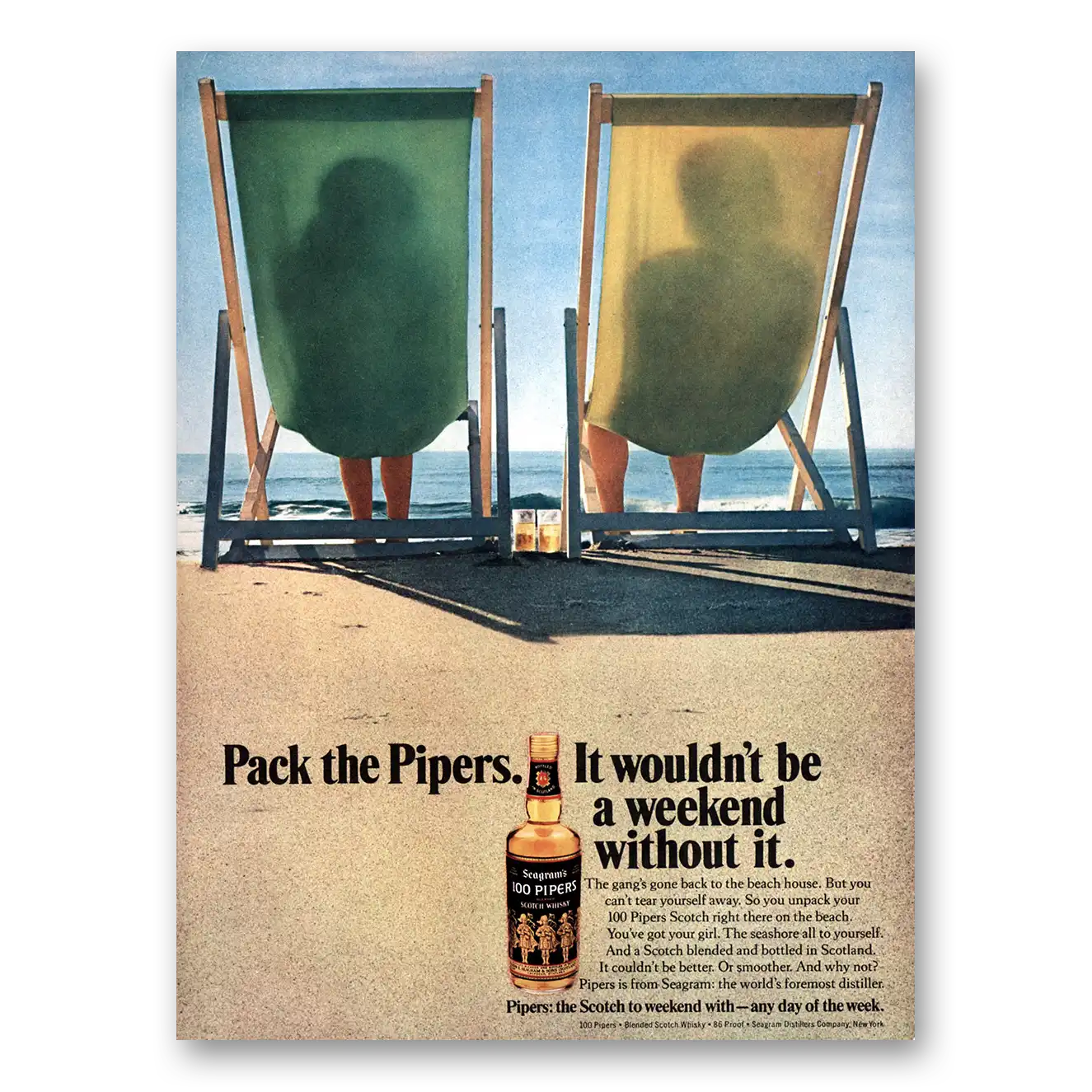 1974 100 Pipers Pack the Pipers Vintage Magazine Print Ad