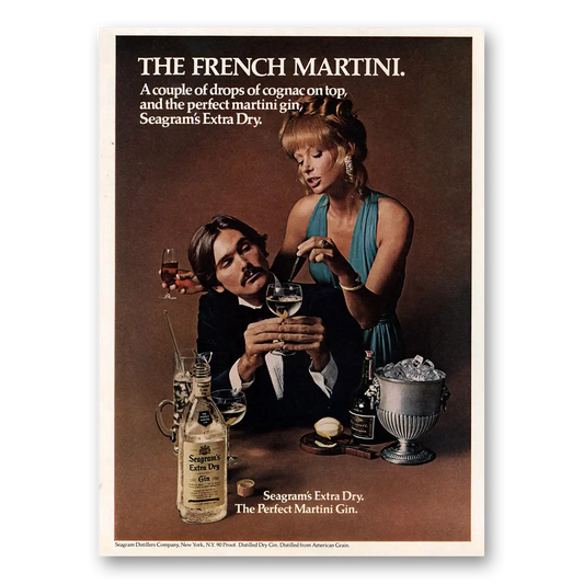 1974 Seagrams Extra Dry Gin French Martini Vintage Magazine Print Ad