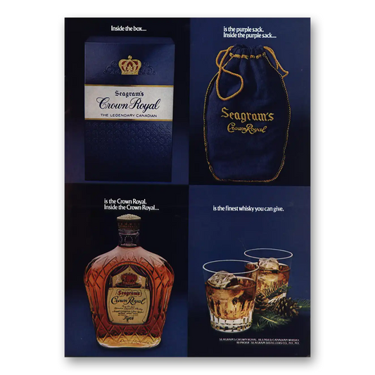 1974 Crown Royal Inside This Box Vintage Magazine Print Ad