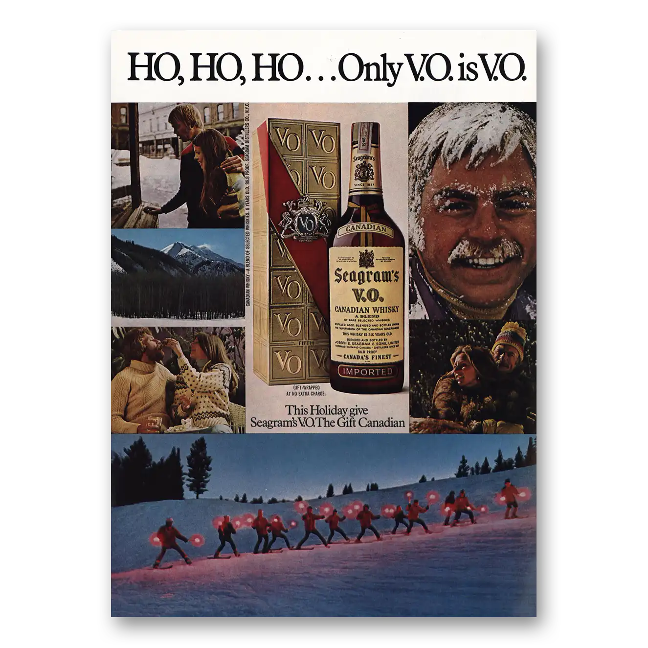 1974 Seagrams VO Whisky Ho Ho Ho Only VO Is VO Vintage Magazine Print Ad