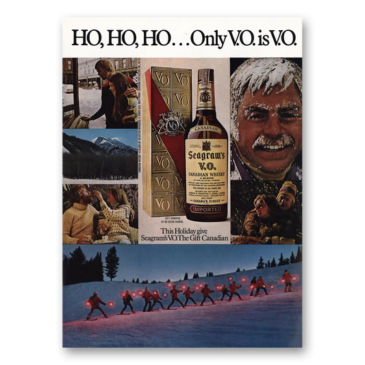 1974 Seagrams VO Whisky Ho Ho Ho Only VO Is VO Vintage Magazine Print Ad