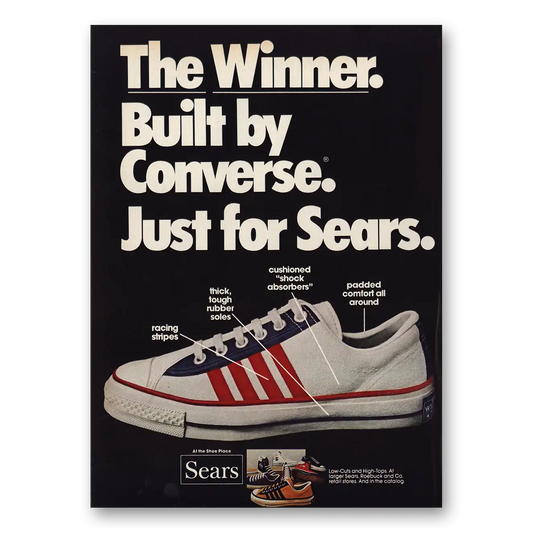 1974 Converse Shoes Winner Red White Blue Vintage Magazine Print Ad