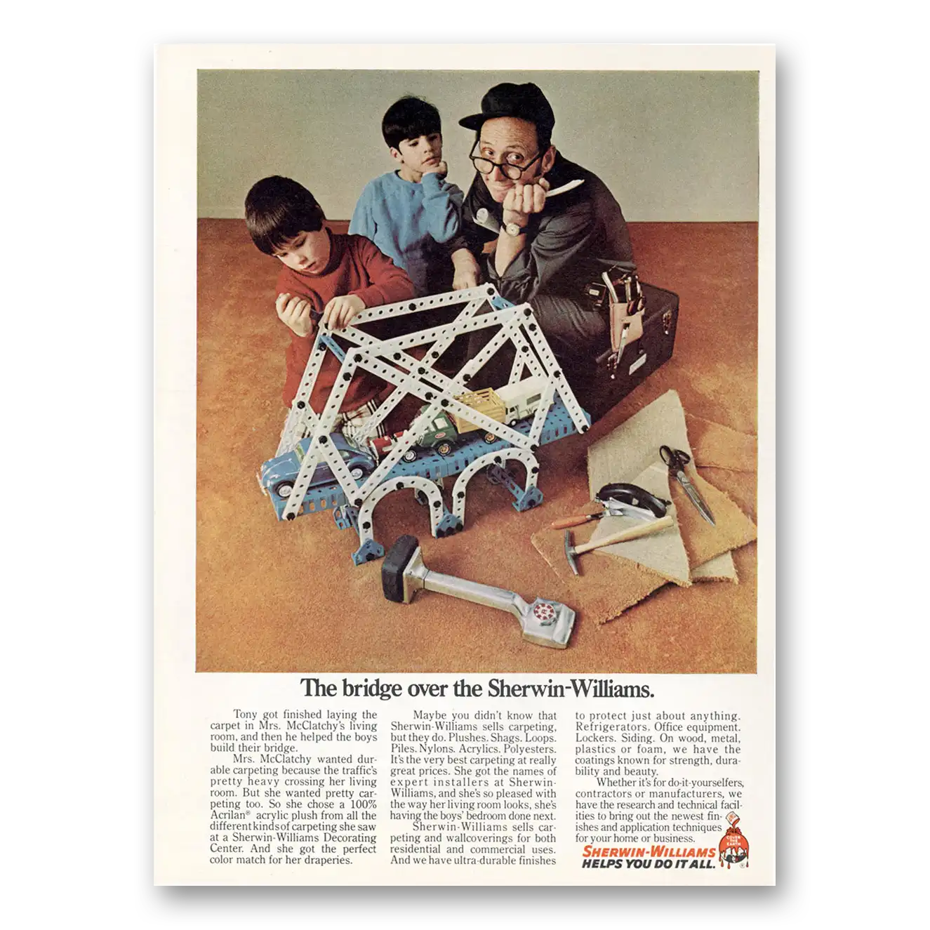 1974 Sherwin Williams Paints Bridge Over Vintage Magazine Print Ad