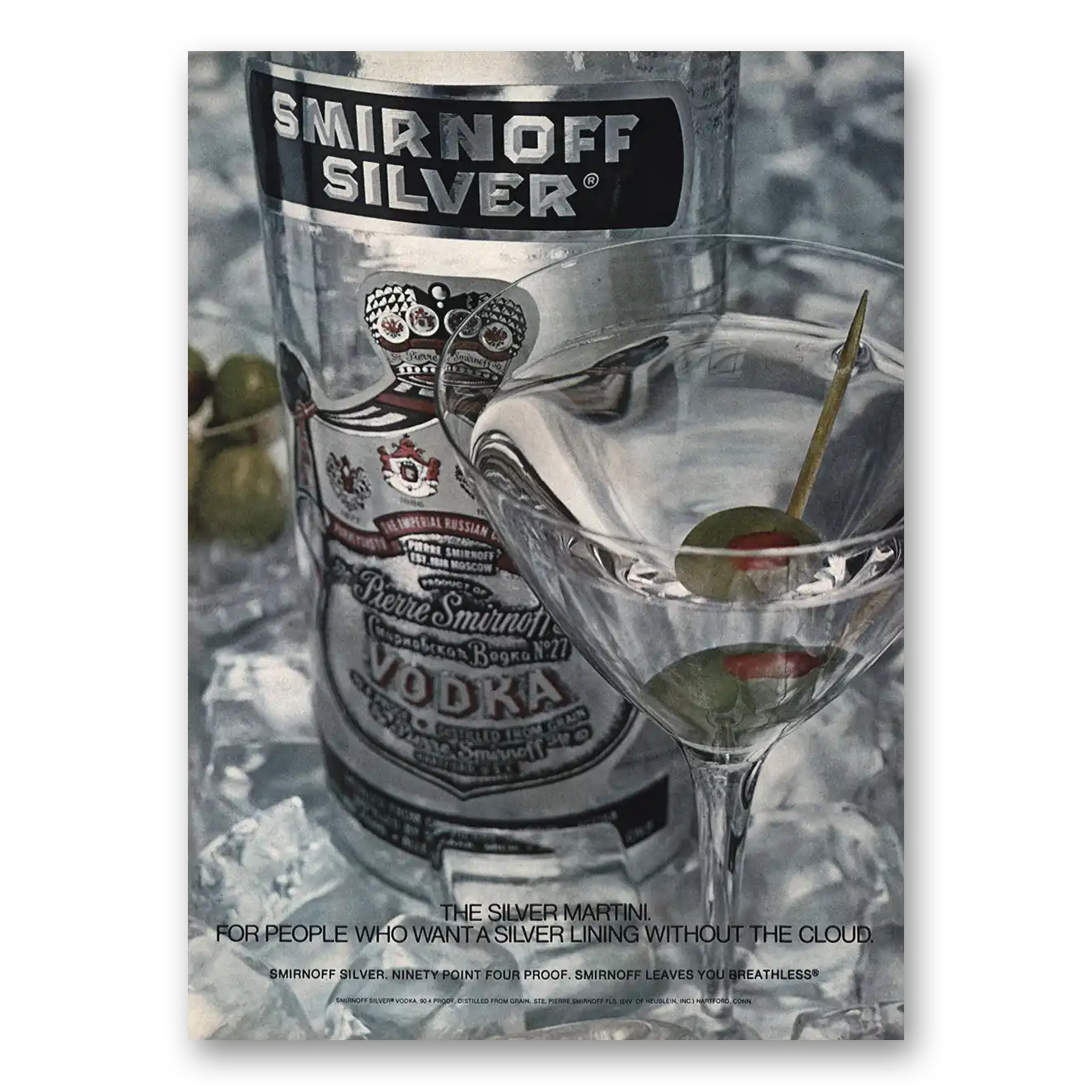 1974 Smirnoff Silver Vodka Martini People Who Want Silver Lining Vintage Magazine Print Ad