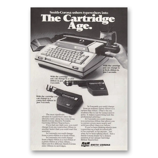 1974 Smith Corona Typewriters Cartridge Age Vintage Magazine Print Ad