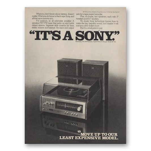 1974 Sony Stereo Its Sony Vintage Magazine Print Ad