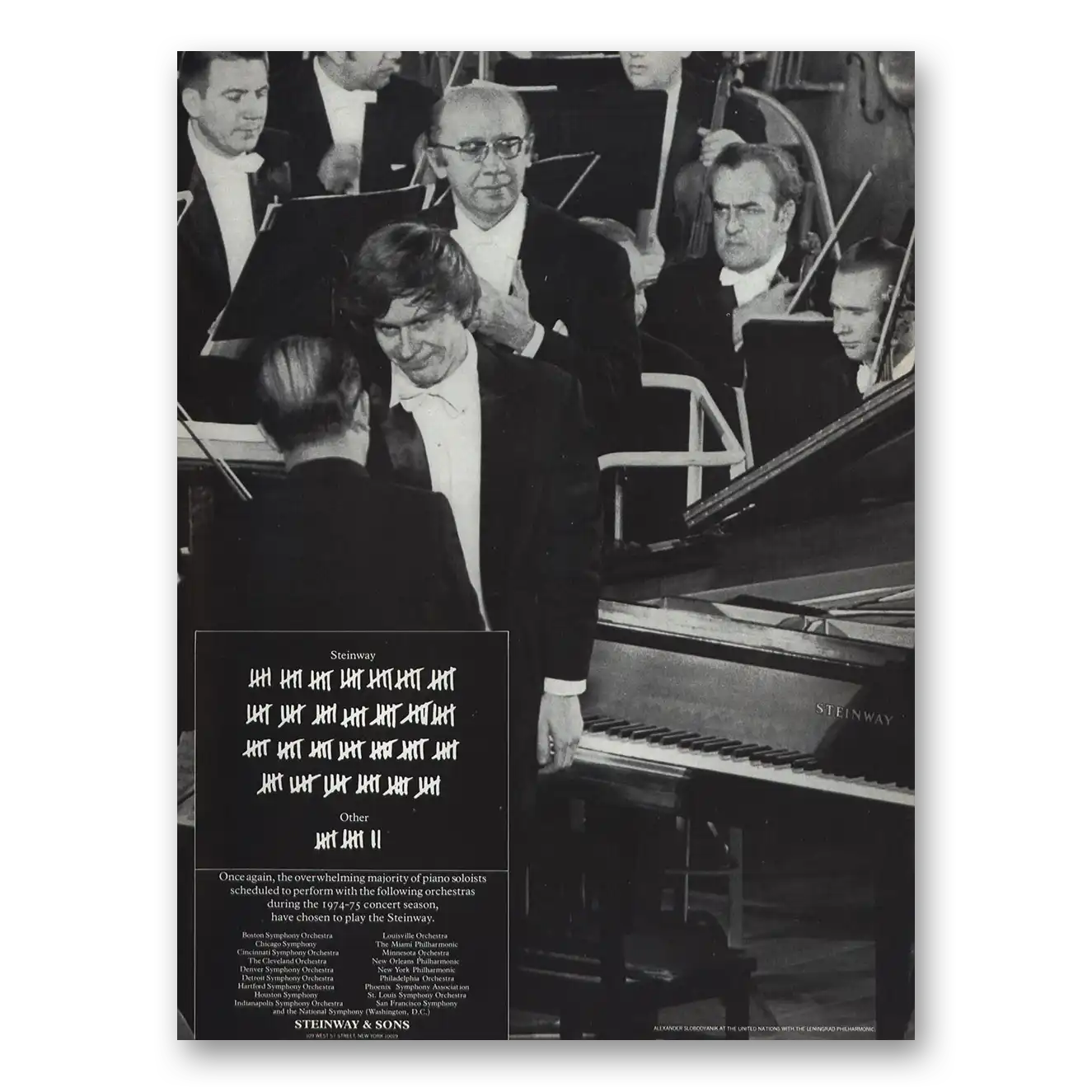 1974 Steinway Piano Once Again Overwhelming Majority Vintage Magazine Print Ad