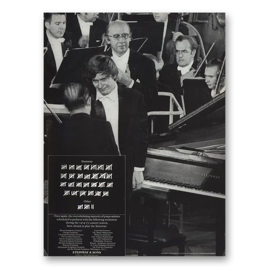 1974 Steinway Piano Once Again Overwhelming Majority Vintage Magazine Print Ad