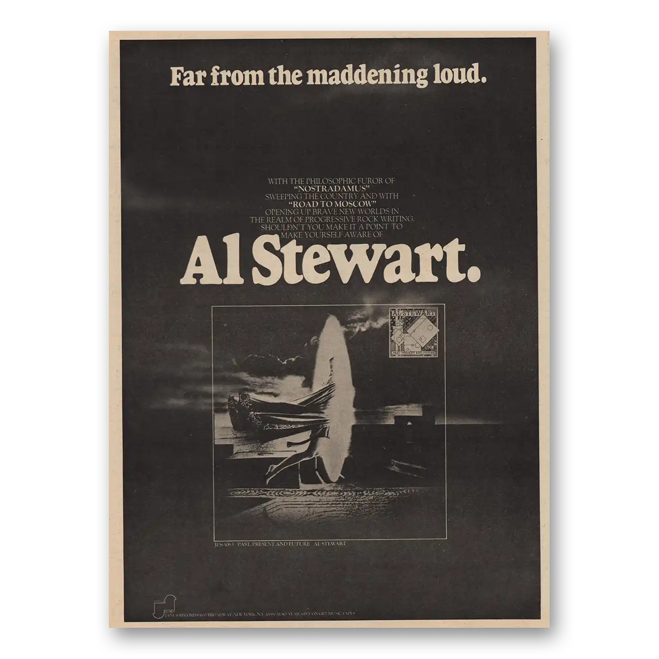 1974 Al Stewart Promo Past Present and Future Vintage Magazine Print Ad