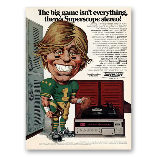 1974 Superscope Stereo Big Game Isnt Everything Vintage Magazine Print Ad