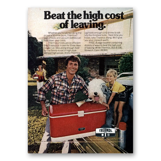 1974 Thermos Beat the High Cost of Living Vintage Magazine Print Ad