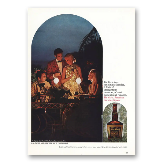 1974 Tia Maria Liqueur As Haunting as Jamaica Vintage Magazine Print Ad