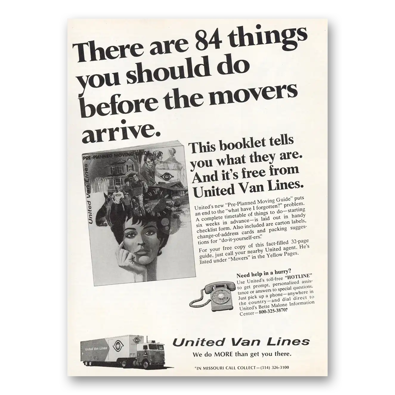 1974 United Van Lines Things You Should Do Before Movers Arrive Vintage Magazine Print Ad