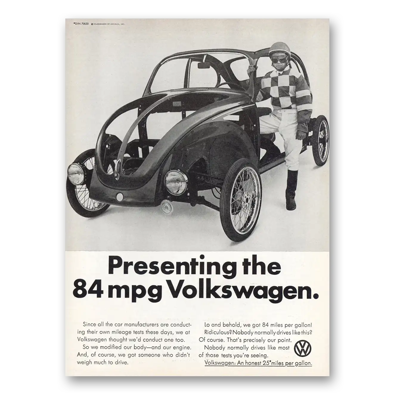 1974 Volkswagen Beetle Presenting the 84 Mpg Volkswagen Vintage Magazine Print Ad