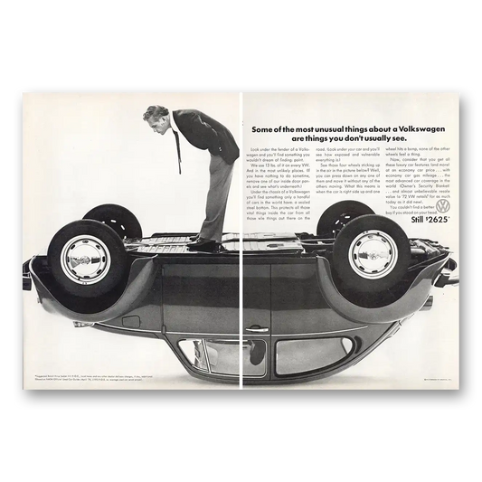 1974 Volkswagen Beetle Some of the Most Unusual Things Vintage Magazine Print Ad