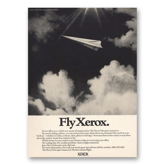 1974 Xerox Fly Xerox Telecopier Vintage Magazine Print Ad