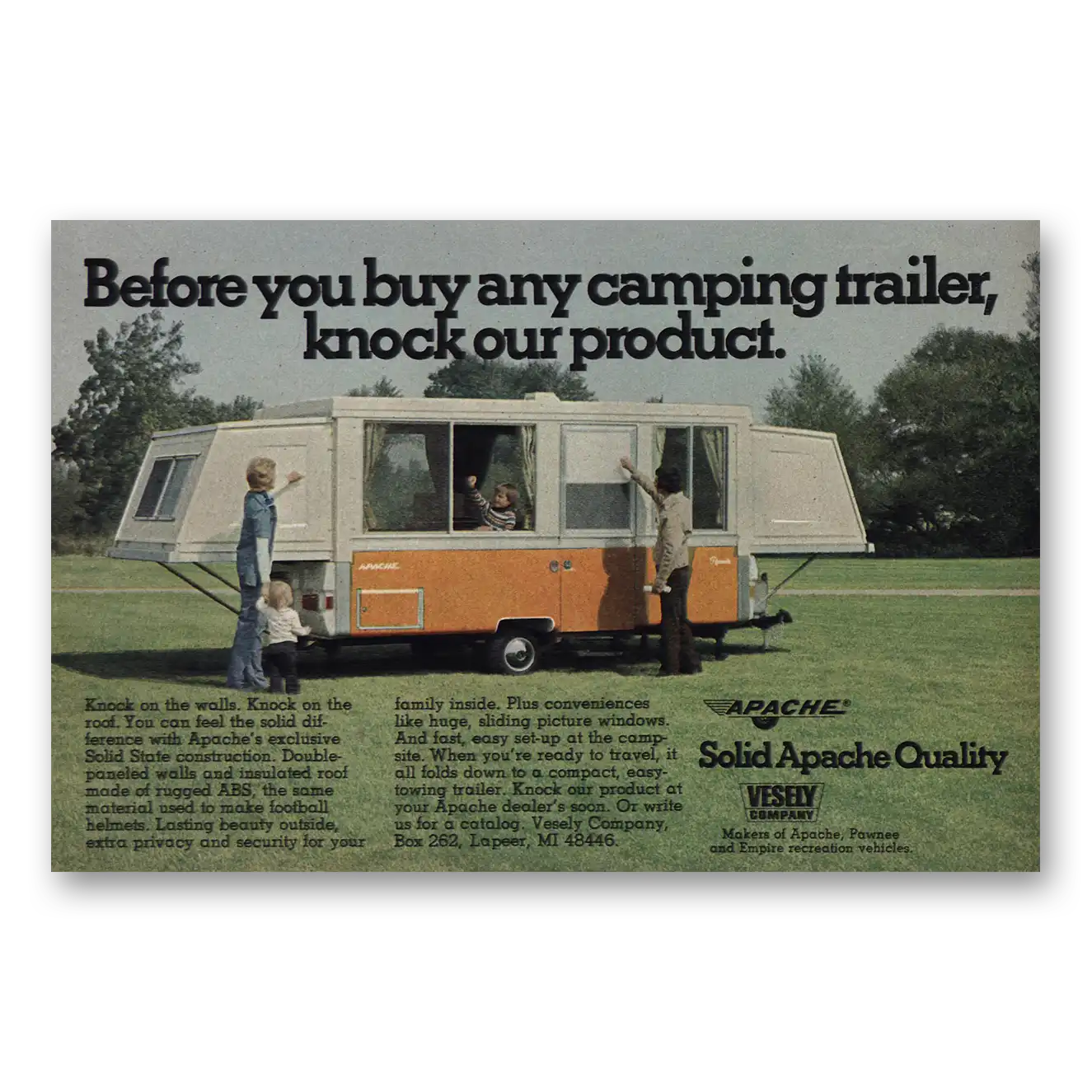 1975 Apache Camping Trailer Before You Buy Camping Trailer Vintage Magazine Print Ad