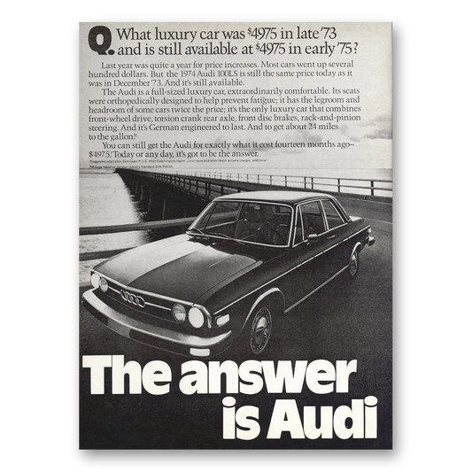 1975 Audi What Luxury Car Was 4975 Vintage Magazine Print Ad