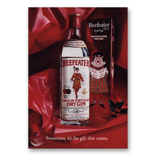 1975 Beefeater Sometimes Its Gift That Counts Vintage Magazine Print Ad