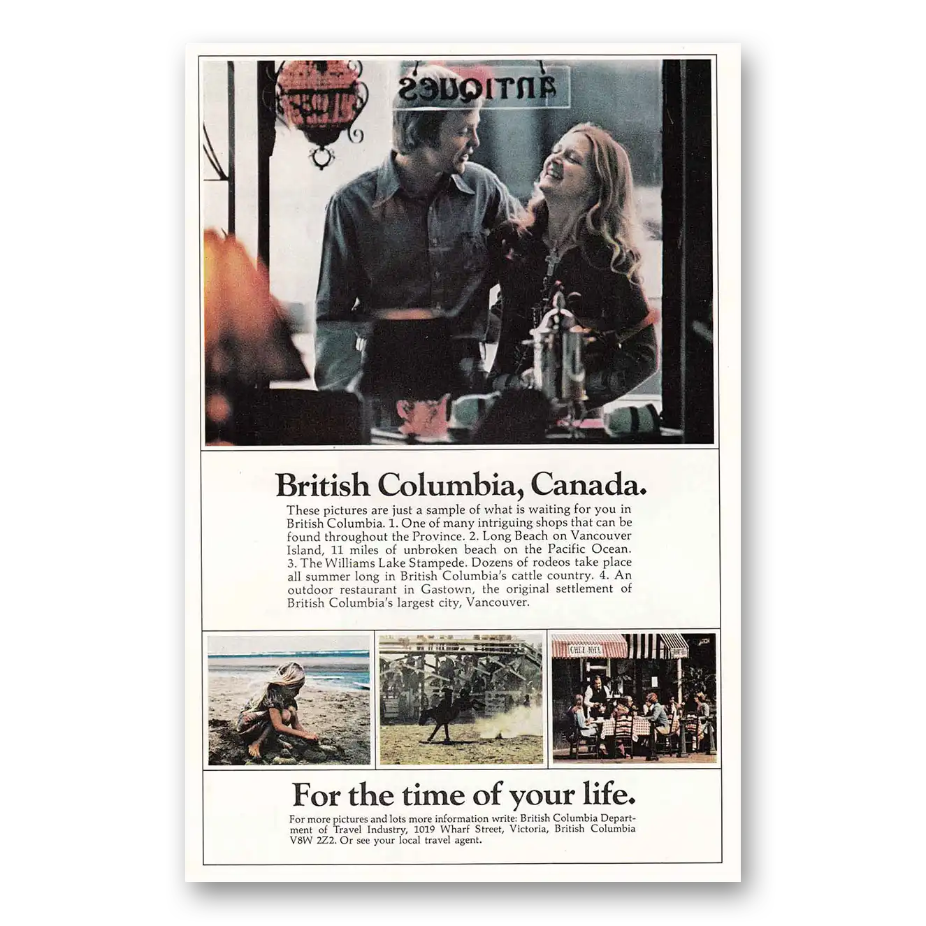 1975 British Columbia Canada These Pictures Are Just a Sample Vintage Magazine Print Ad