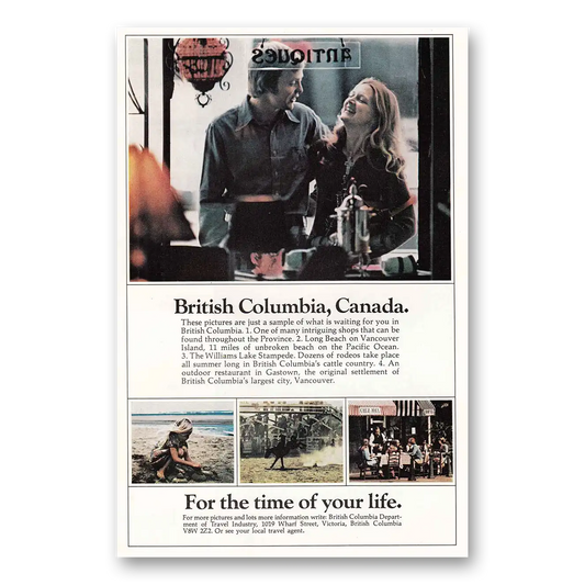 1975 British Columbia Canada These Pictures Are Just a Sample Vintage Magazine Print Ad