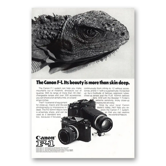 1975 Canon Camera Beauty Is More Than Skin Deep Vintage Magazine Print Ad