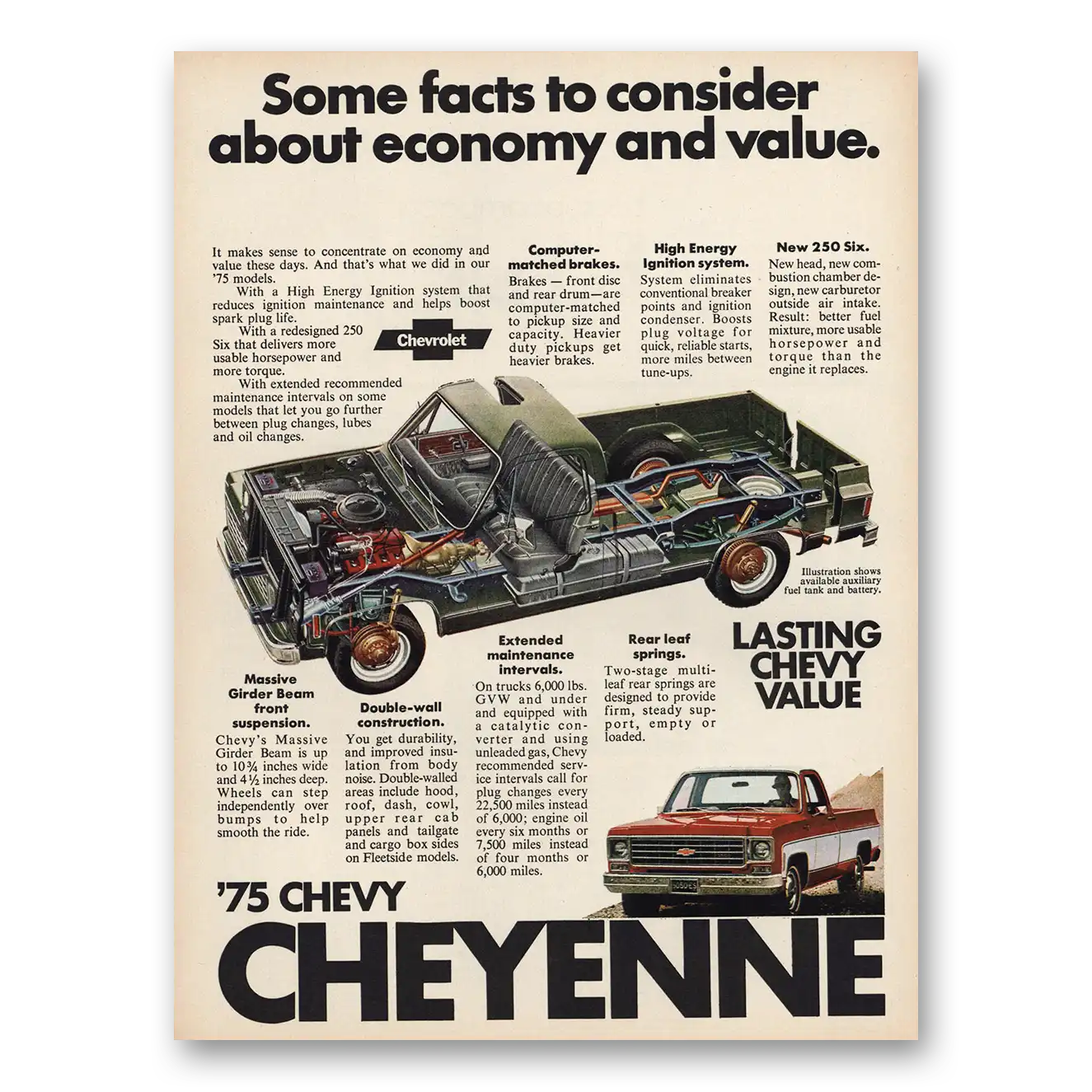 1975 Chevrolet Cheyenne Some Facts to Consider Vintage Magazine Print Ad