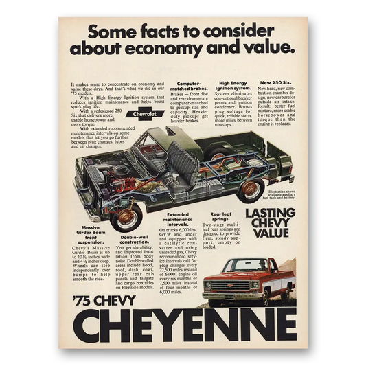 1975 Chevrolet Cheyenne Some Facts to Consider Vintage Magazine Print Ad