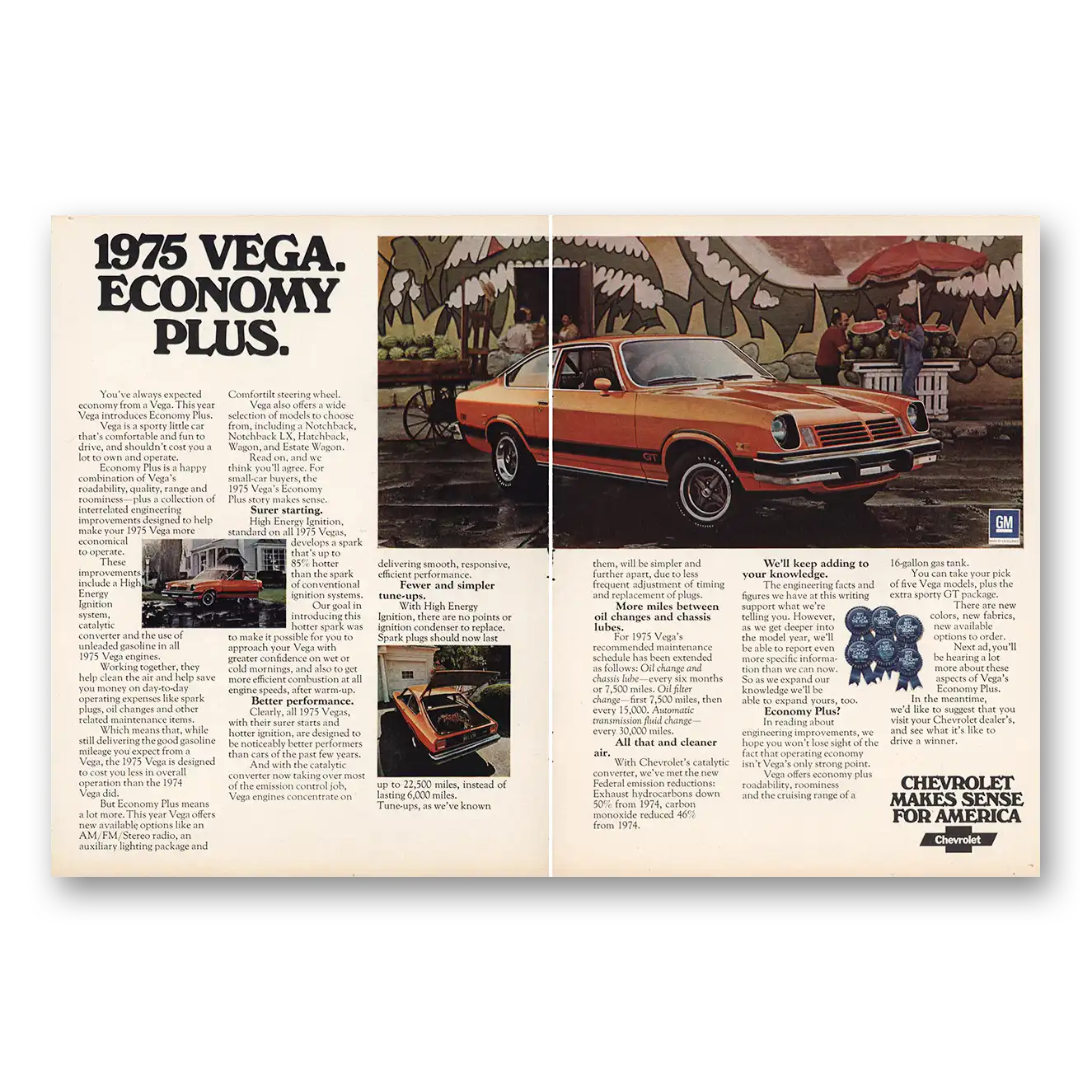 1974 Chevrolet Vega Economy Plus Vintage Magazine Print Ad