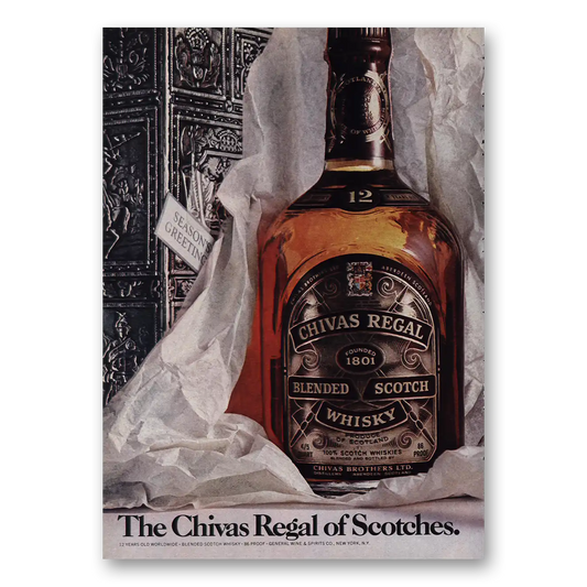 1975 Chivas Regal Scotches Vintage Magazine Print Ad