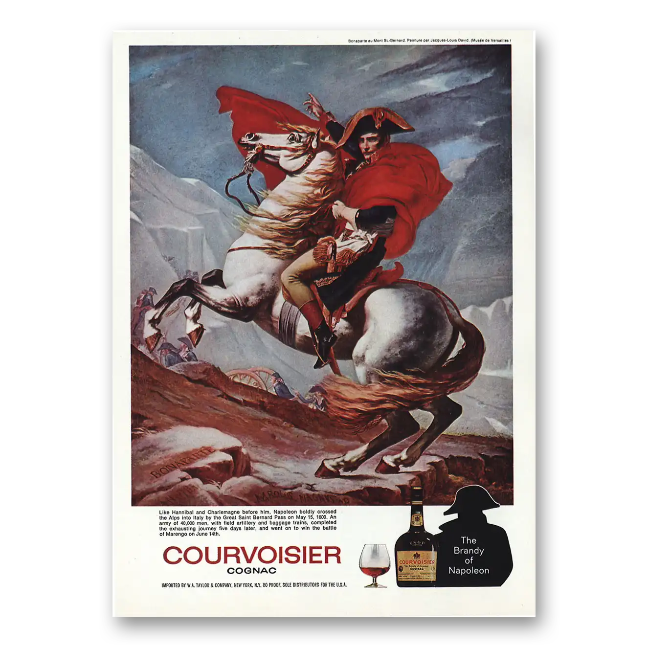 1975 Courvoisier Like Hannibal and Charlamagne Vintage Magazine Print Ad