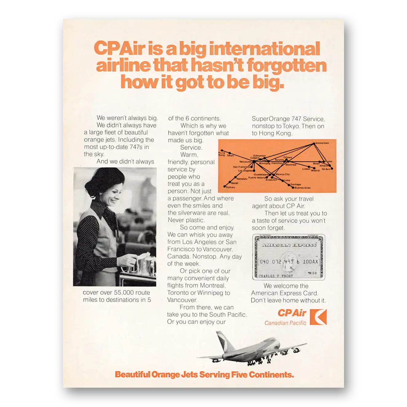 1975 CP Air Big International Airline Vintage Magazine Print Ad