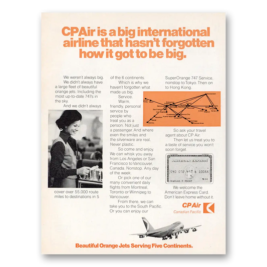 1975 CP Air Big International Airline Vintage Magazine Print Ad